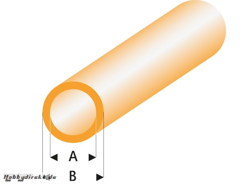 ASA Rohr transparent orange 3x4x330 mm (5) Krick rb425-55-3