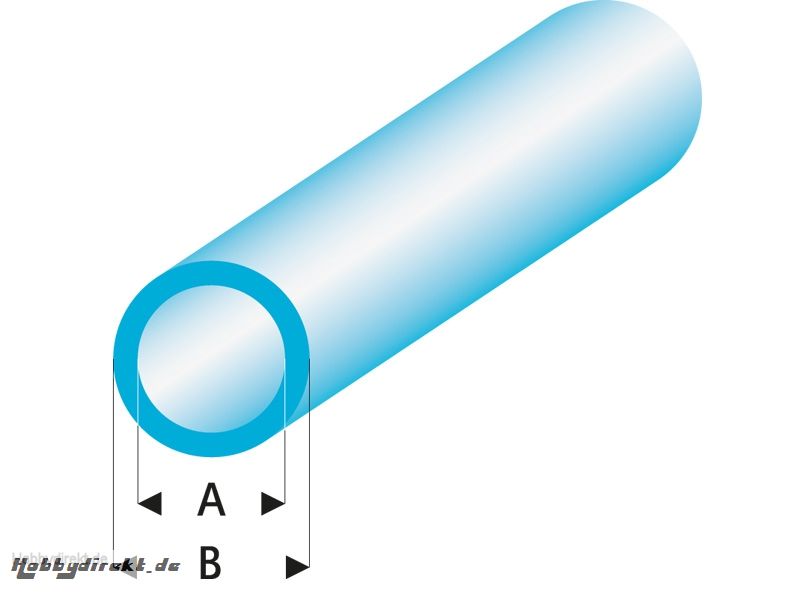 ASA Rohr transparent blau 2x3x330 mm (5) Krick rb429-53-3