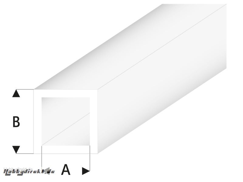 ASA Quadrat Rohr transparent 2x3x330 mm (5) Krick rb430-53-3