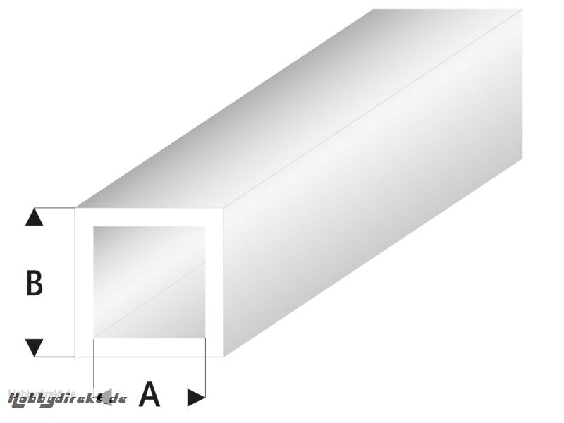 ASA Quadrat Rohr transparent weiß 4x5x330 mm (5) Krick rb431-57-3