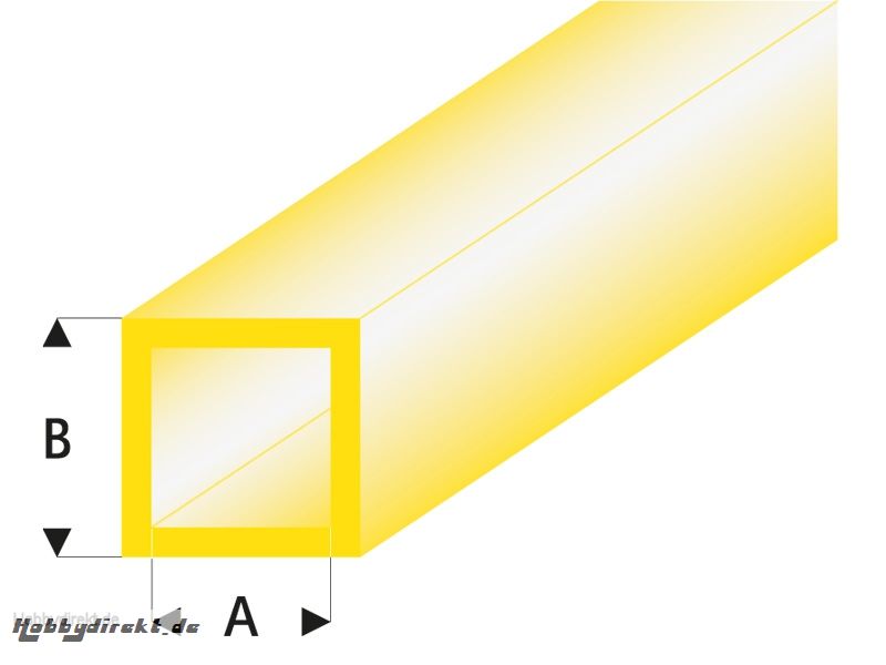 ASA Quadrat Rohr transparent gelb 3x4x330 mm (5) Krick rb432-55-3