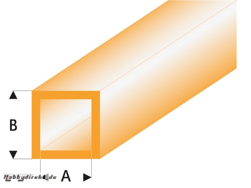 ASA Quadrat Rohr transparent orange 2x3x330 mm (5) Krick rb433-53-3