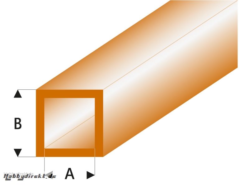 ASA Quadrat Rohr transparent braun 5x6x330 mm (5) Krick rb435-59-3