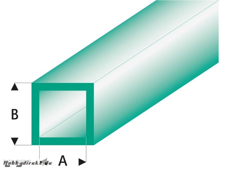 ASA Quadrat Rohr transparent grün 2x3x330 mm (5) Krick rb436-53-3