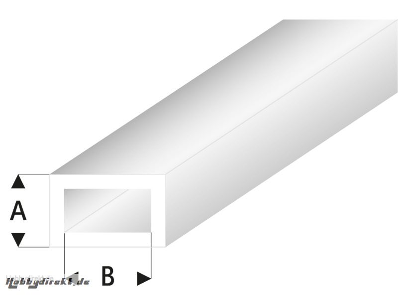 ASA Rechteck Rohr transparent 2x4x330 mm (5) Krick rb438-53-3