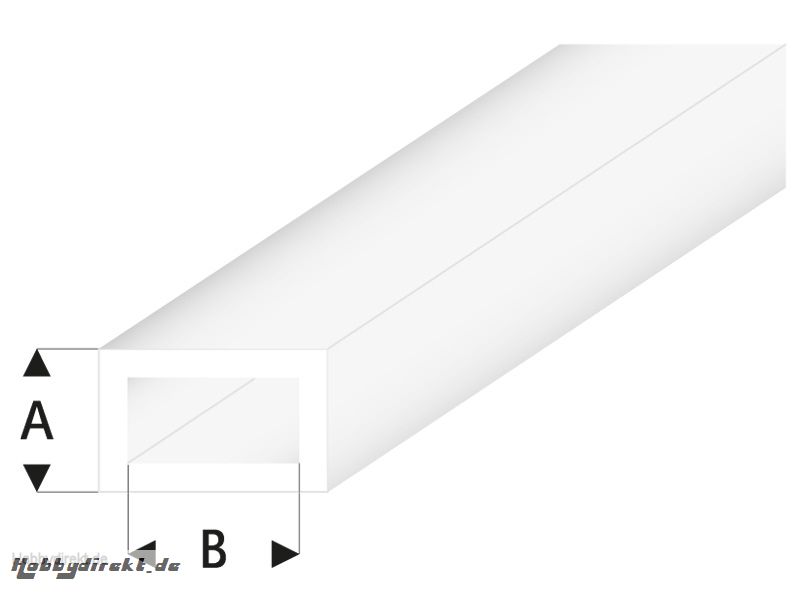 ASA Rechteck Rohr transparent weiß 3x6x330 mm (5) Krick rb439-55-3