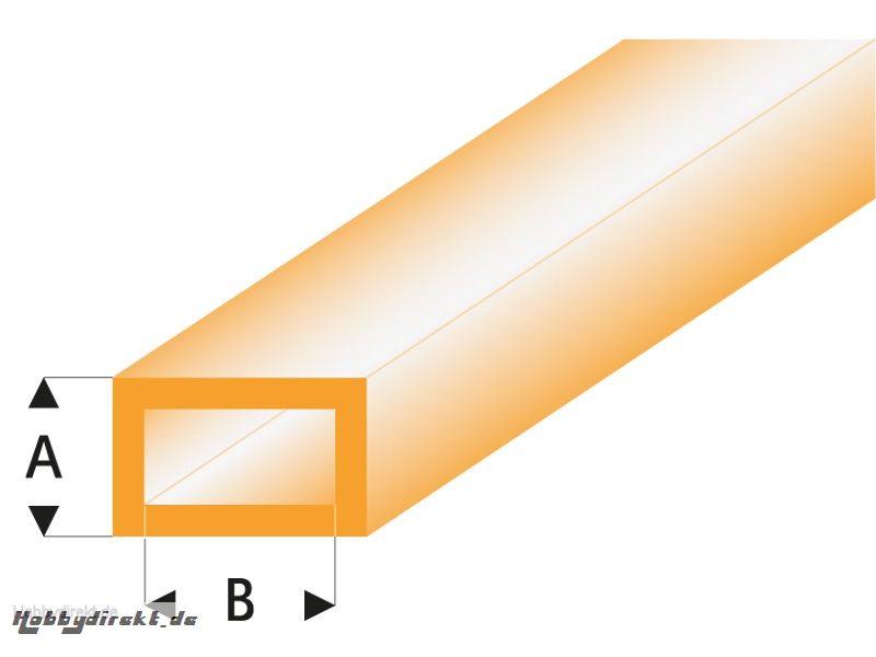 ASA Rechteck Rohr transparent orange 2x4x330 mm (5) Krick rb441-53-3