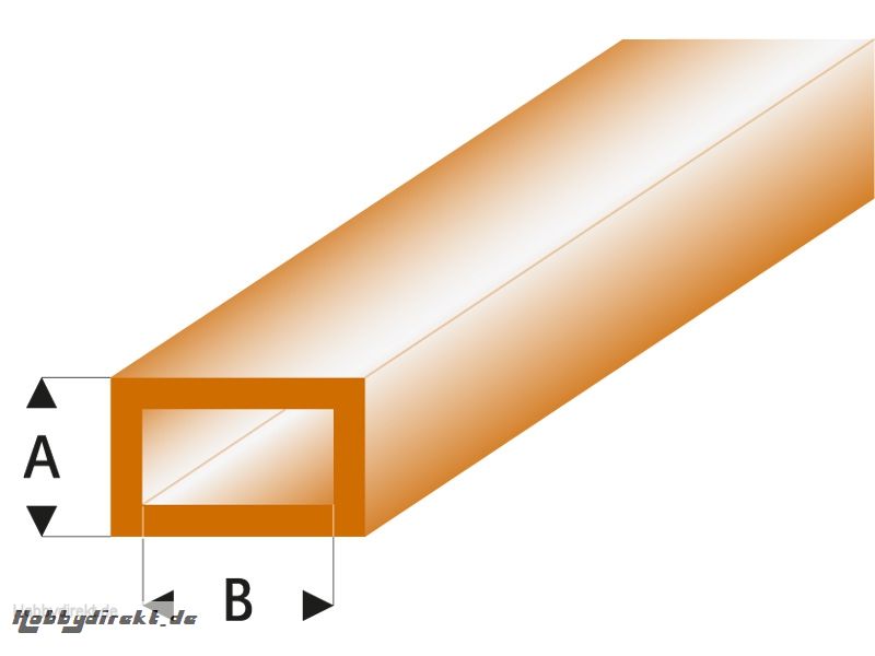 ASA Rechteck Rohr transparent braun 3x6x330 mm (5) Krick rb443-55-3