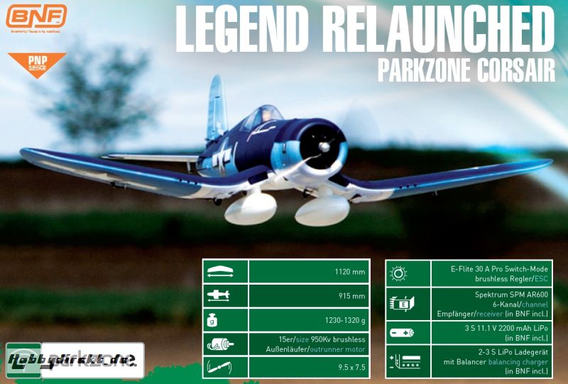 Parkzone F4U Corsair PNP Horizon PKZ6075