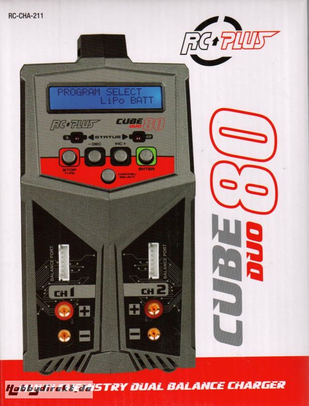 Rc Plus - Cube 80 Duo Charger - AC-DC - 2x 80 Watt RC-CHA-211