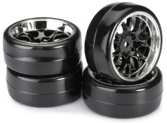 Räderset Drift LP  Wabe / Profil B schwarz/chrom 1:10 (4 St.) Absima 2510041