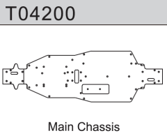 Chassisplatte TM4V2 1:10 4WD Comp. Buggy Absima T04200