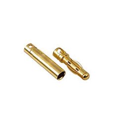 GOLDKONTAKT STECKER+BUCHSEN 4MM 10PAARE GETEILT Robbe 40002