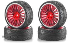 1:10 BigWheel-Set 01 20Spei rot/chro (4) Carson 900082 500900082