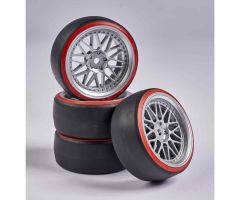 1:10 Räderset Drift (4) silber/rot Carson 900156 500900156