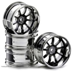 Drift Felgen 6mm 1/10(9Sp.)schw/chr. (4) Carson 2110111 55211011