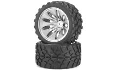 1:10 Reif.-/Felgen Set Truggy Chrom Carson 500900047