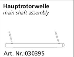 Hauptrotorwelle Calisto, HG-Micro Jamara 030395