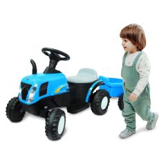 Ride-on Traktor New Holland mit Anhänger blau 6V Jamara 460482