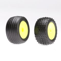 Front/Rear Wheels & Tires, Yellow: Micro-T/B/DT Horizon LOSB1530