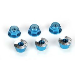 4mm Aluminium Stoppmutter verzahnt, Blau (6) Horizon LOSB3993