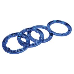 Molded Beadlock Rings, Blue Chrome: NCR Horizon LOSB7002