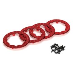 Losi Beadlock Ring mit Schrauben/ Rot: XXX-SCT/TEN-SCTE (4) Horizon LOSB7020