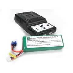 2200mAh 3S LiPo Set mit Lader PKZ1050 JSB Hangar9 E-Flite Scorpio