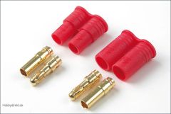 Goldkontaktstecker 4mm 1P + Gehaeuse Hype Kyosho 086-1052