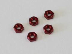 MUTTERN M3X2.4MM. (5) ROT/ALU Kyosho 1-N3024A-R