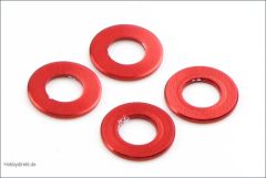 Scheiben Alu, 3x6x0.5mm, rot (4) Kyosho 97041-05R