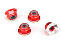 Lock Nut Flanged M4 Alu Red (4) Traxxas 1747A