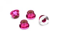 Lock Nut Flanged M4 Alu Pink (4) Traxxas 1747P