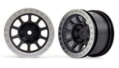 Wheels Grey Satin w. Chrome Ring 2.2 2WD Rear (2) Bandit TRAXXAS 2480