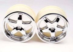 Wheels 5-Spoke Chrome 3.2 (2) Traxxas 4972X