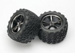 Tires & Wheels Talon/Gemini Black Chrome (14mm) 3.8 (2) Traxxas 5374A