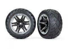 Tires & Wheels Anaconda/RXT Black & Chrome 2,8 4WD, 2WD Front (TSM-Rated)(2) Traxxas 6775X