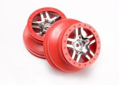 Wheels SCT S-Spoke Chrome-Red 2.2/3.0 4WD/2WD Rear (2) Traxxas 6872A