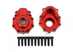 Portal Housing Outer Alu Red Front/Rear (2) TRX-4/6 Traxxas 8251R