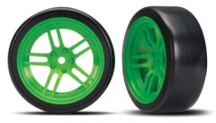 Tires & Wheels Drift 1.9 on Green Split-spoke Front (2) Traxxas 8376G