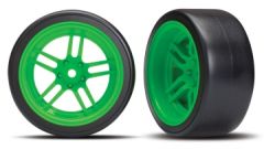 Tires & Wheels Drift 1.9 on Green Split-spoke Rear (2) Traxxas 8377G