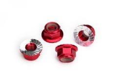 Lock Nut Flanged M5 Alu Red (4) Traxxas 8447R