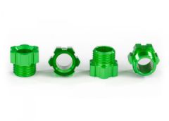 Stub Axle Nut Alu Green (4) TRAXX Traxxas 8886G