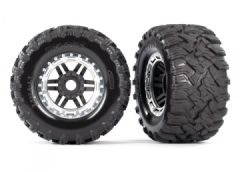 Tires & Wheels Maxx/Black/Satin Chrome (17mm) 2,8 TSM (2) Traxxas 8972X