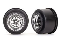 Wheels Rear Chrome (2) Drag Slash Traxxas 9473R