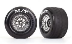 Tires & Wheels Rear Chrome (2) Drag Slash Traxxas 9475R