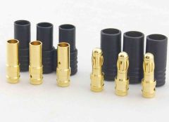 3,5mm Goldkontaktstecker (3x) mit schwarzem Gehäuse 36051