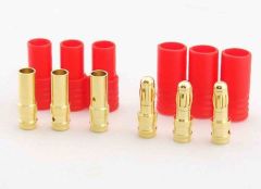 03-044 3,5mm Goldkontaktstecker (3x) mit rotem Gehäuse 36052