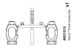 Axial - Front Carrier Set Yeti Jr AX31515 Hobbico