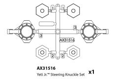 Axial - Steering Knuckle Set Yeti Jr AX31516 Hobbico